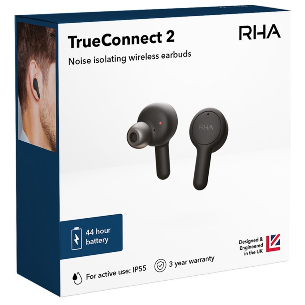 RHA True Connect 2 Bluetooth noise cancelling earbud headphones